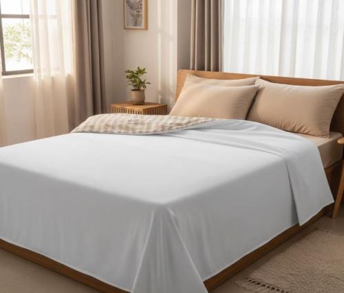 Çift kişilik Otel çarşafı  pamuk polyester kumaştan 240x260cm 59 tel 